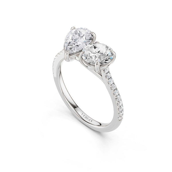 Pear Round Two Stone Diamond Ring
