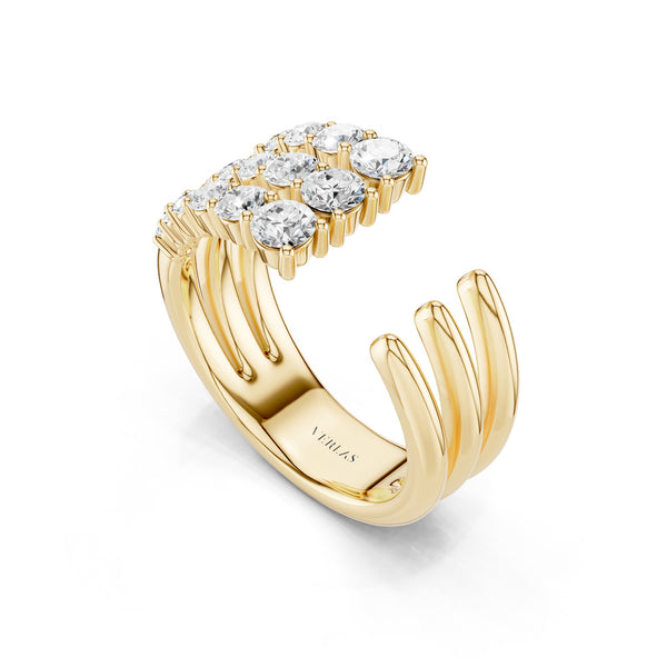 Tri-Band Round Crescendo Open Ring