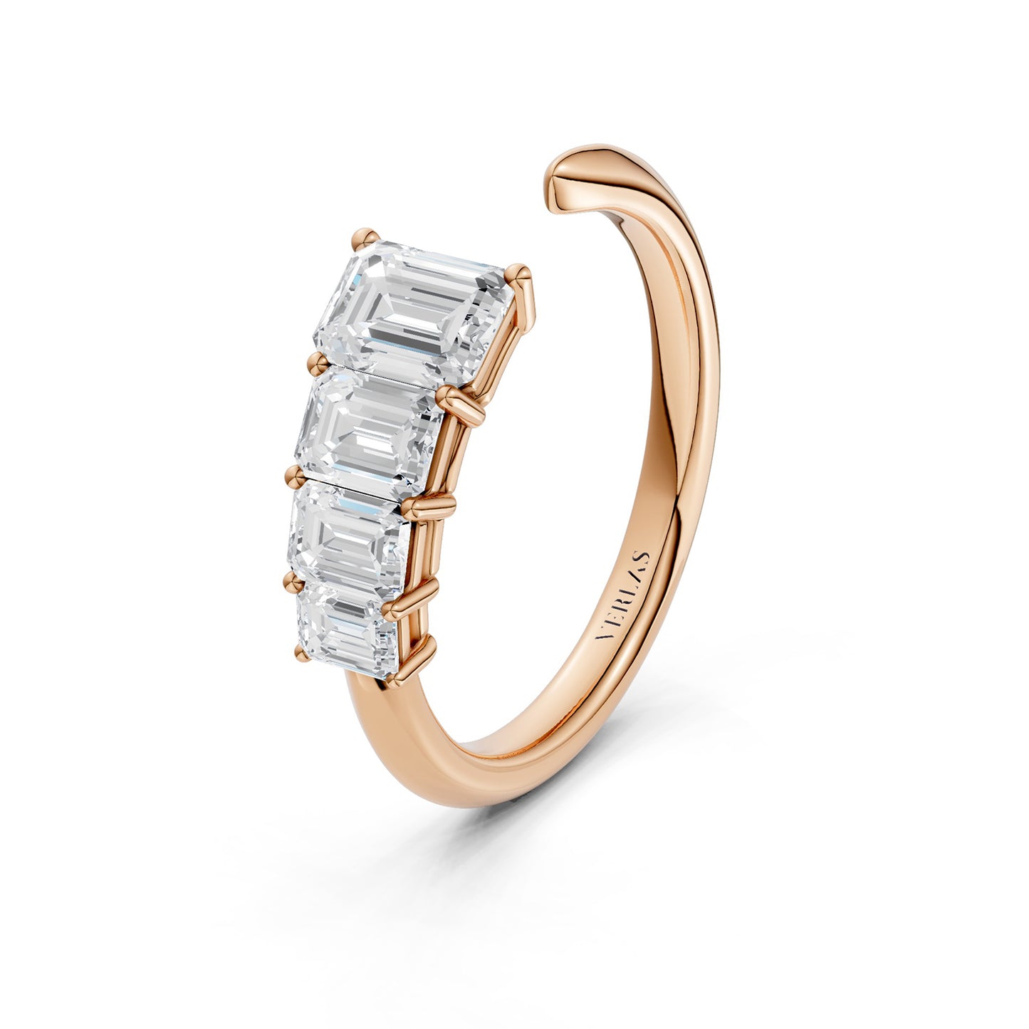 Emerald Crescendo Open Ring