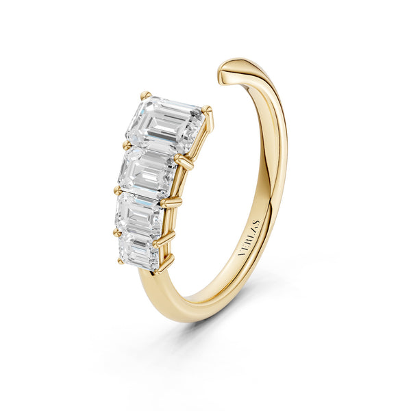 Emerald Crescendo Open Ring