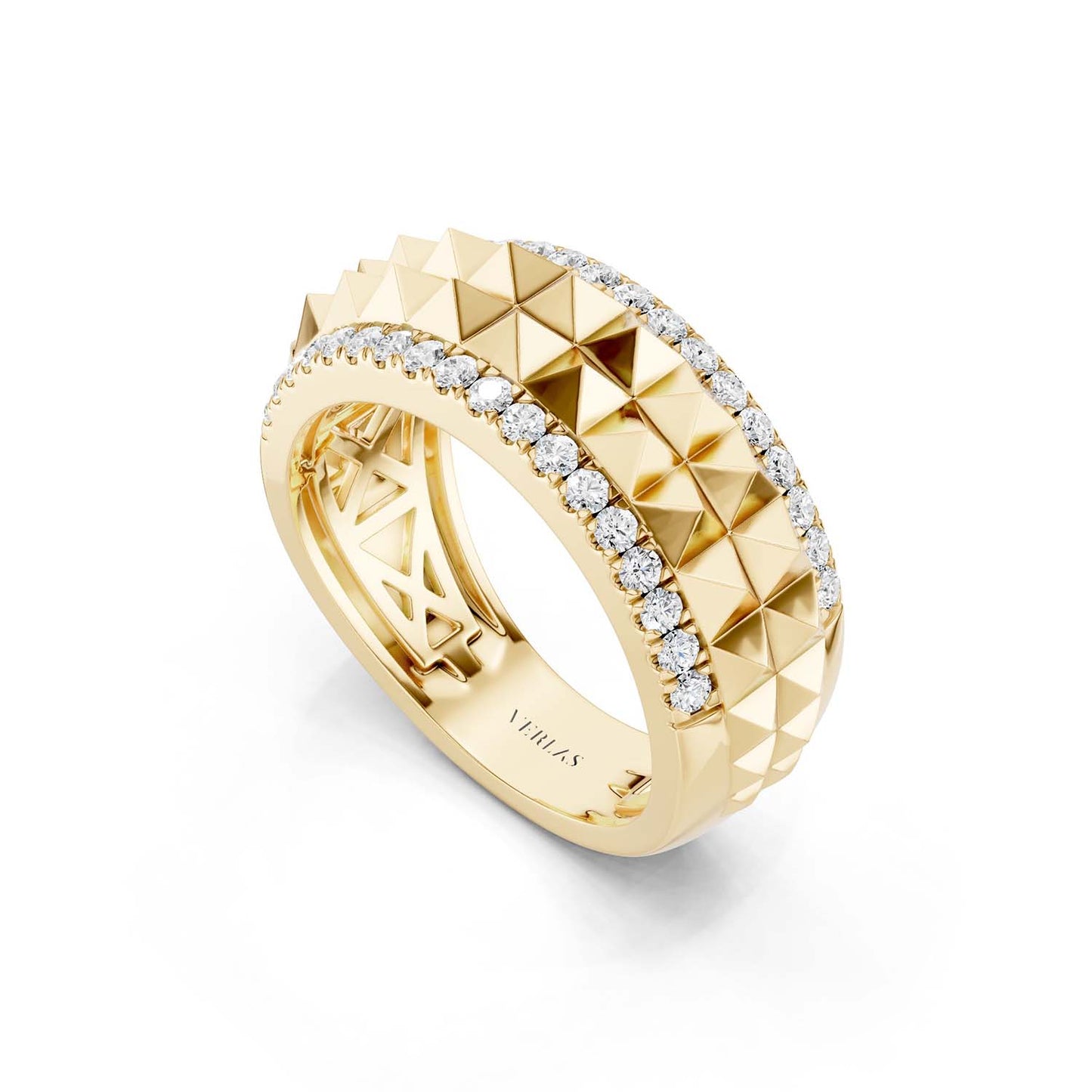 Two-Tier Pyramid Diamond Band
