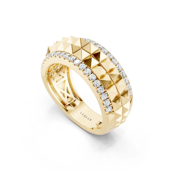 Two-Tier Pyramid Diamond Band
