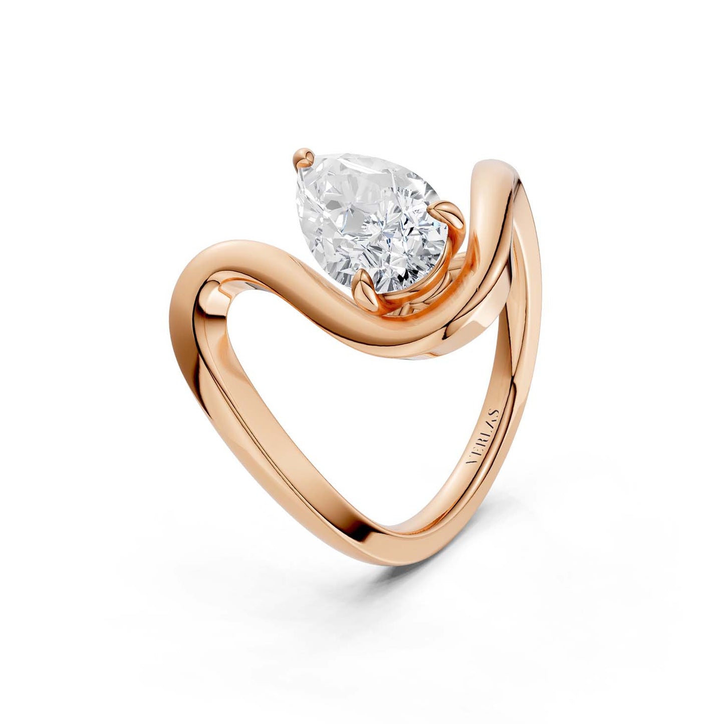 Curved Shank Dewdrop Ring