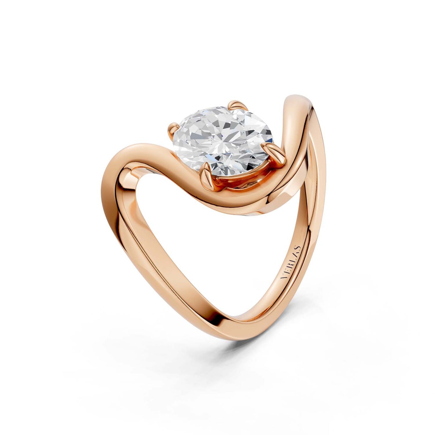 Curved Shank Ellipse Ring