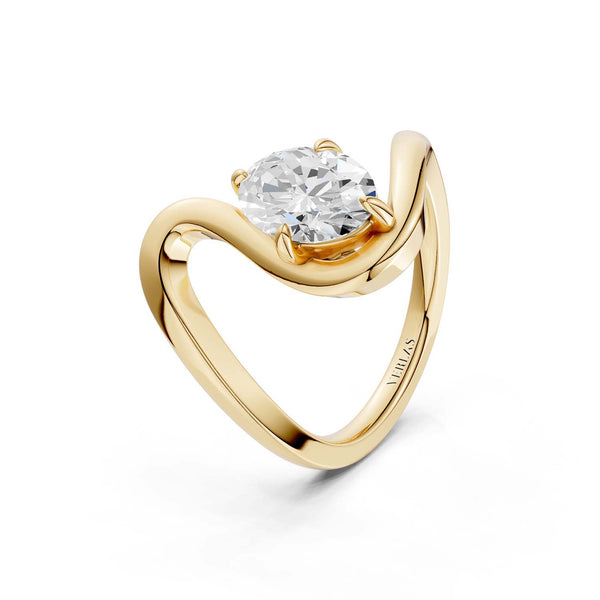Curved Shank Ellipse Ring