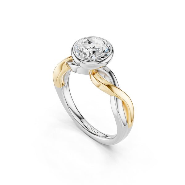 Twisted Bezel Round Diamond Ring
