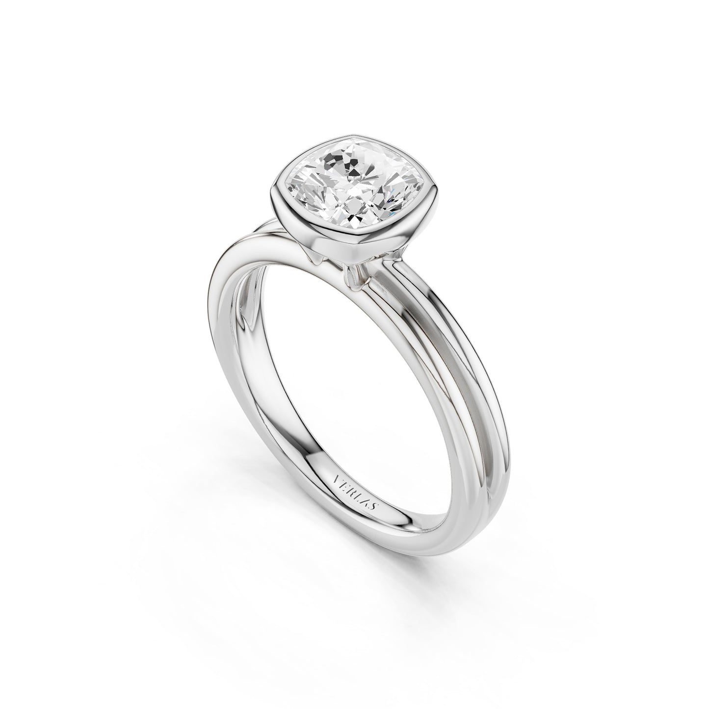 Coupled Cushion Bezel Ring