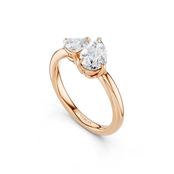 Heart Pear Diamond Toi et Moi Ring