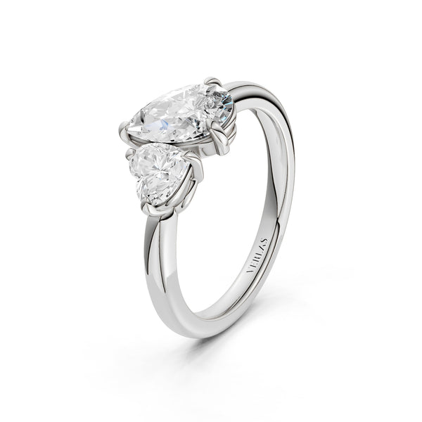 Heart Pear Diamond Toi et Moi Ring
