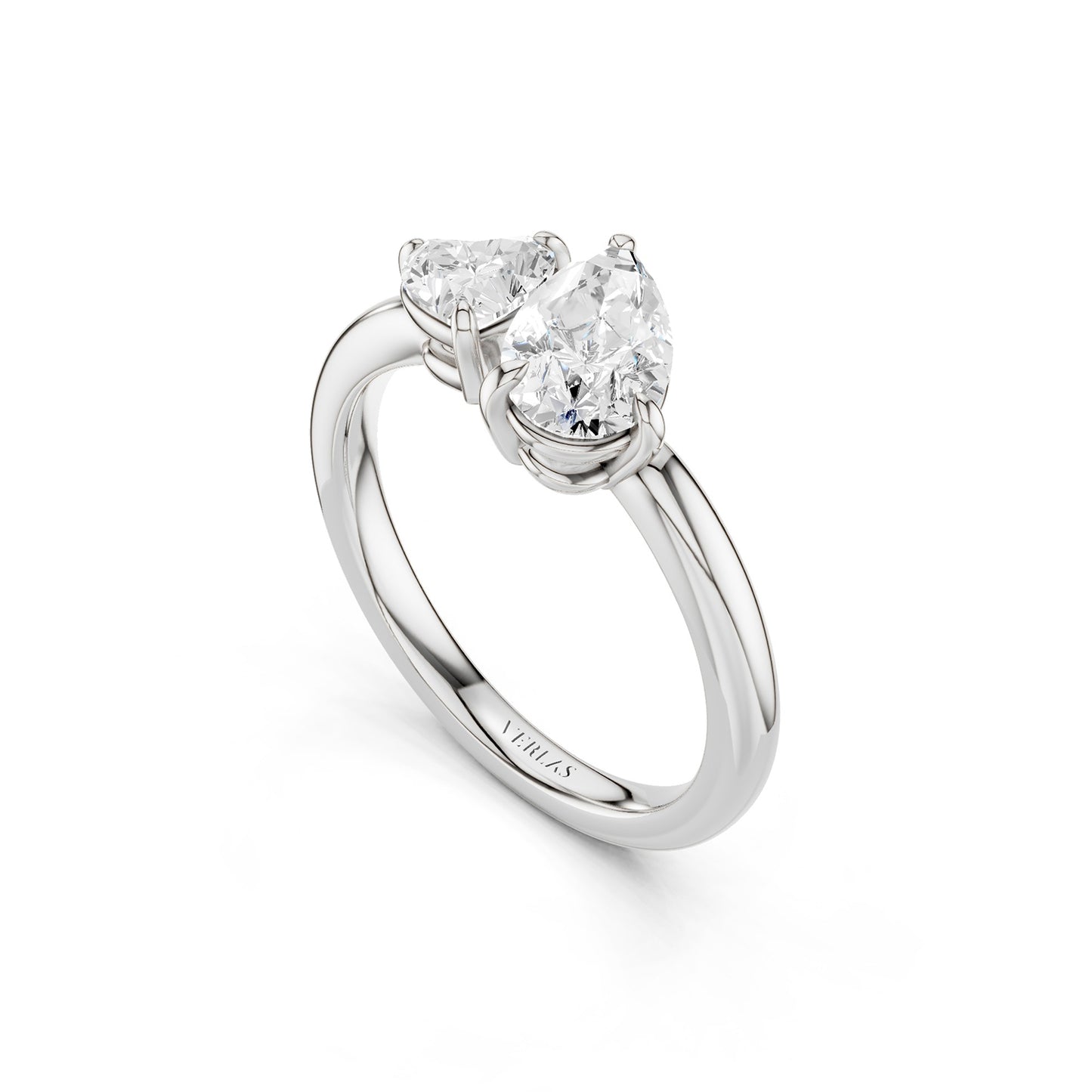 Heart Pear Diamond Toi et Moi Ring