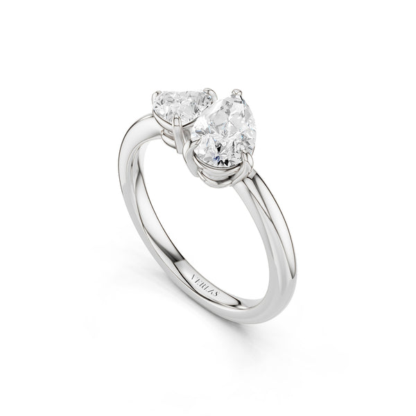 Heart Pear Diamond Toi et Moi Ring