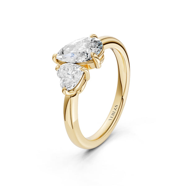 Heart Pear Diamond Toi et Moi Ring