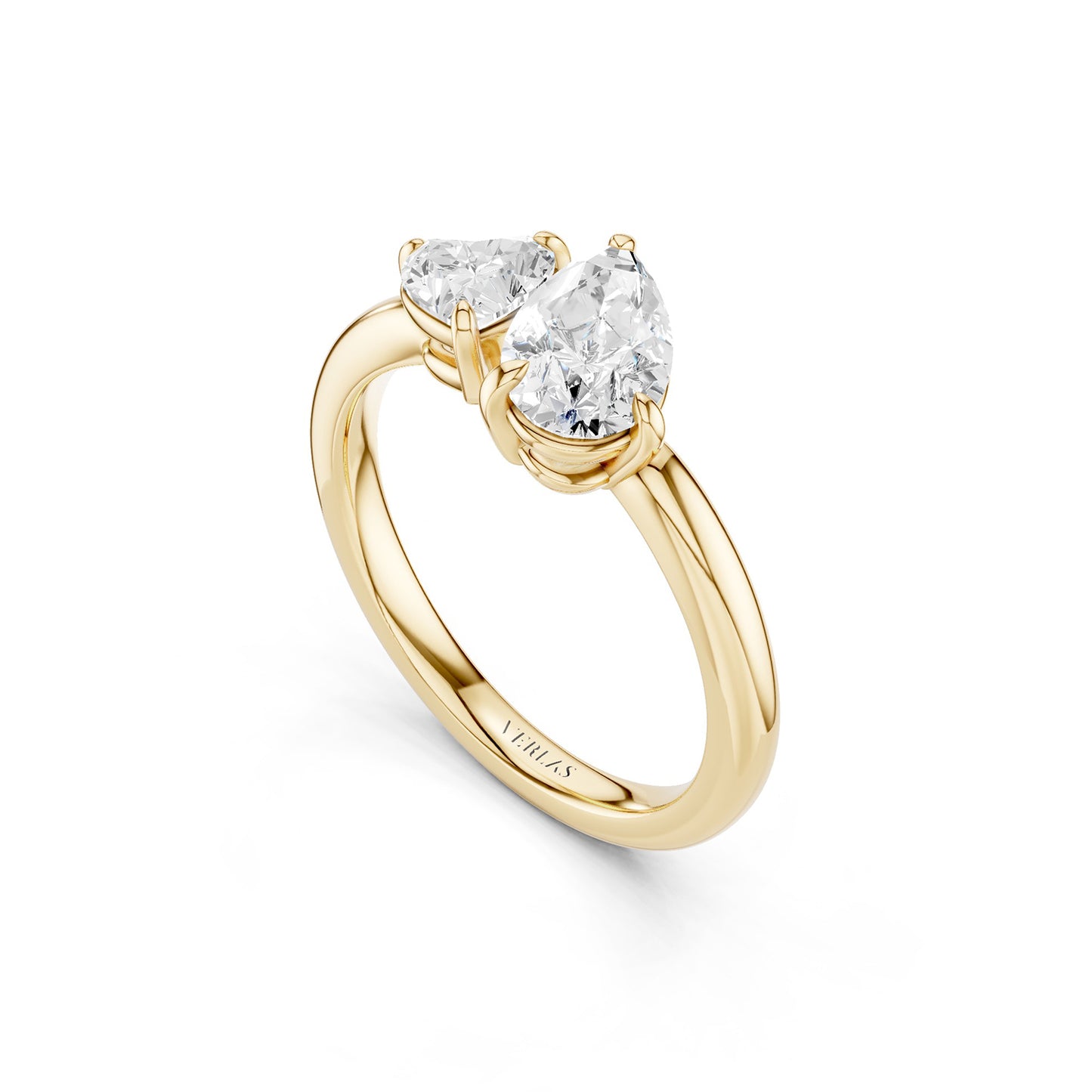 Heart Pear Diamond Toi et Moi Ring