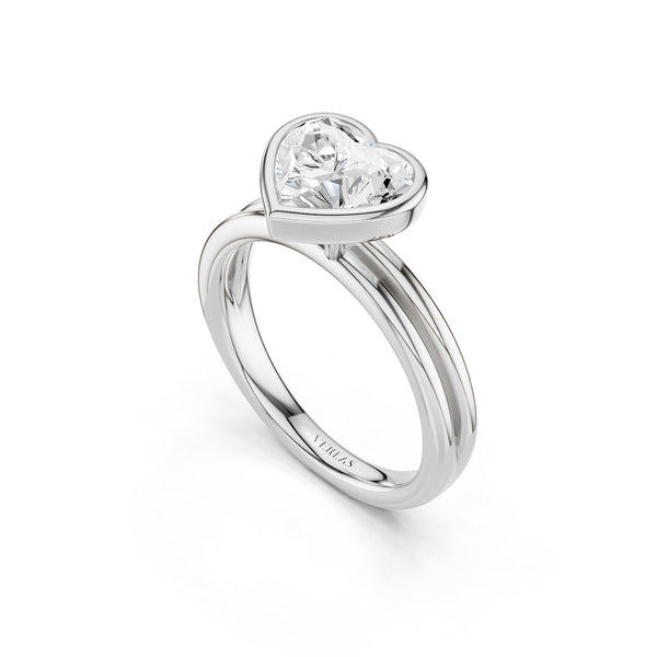 Coupled Heart Bezel Ring