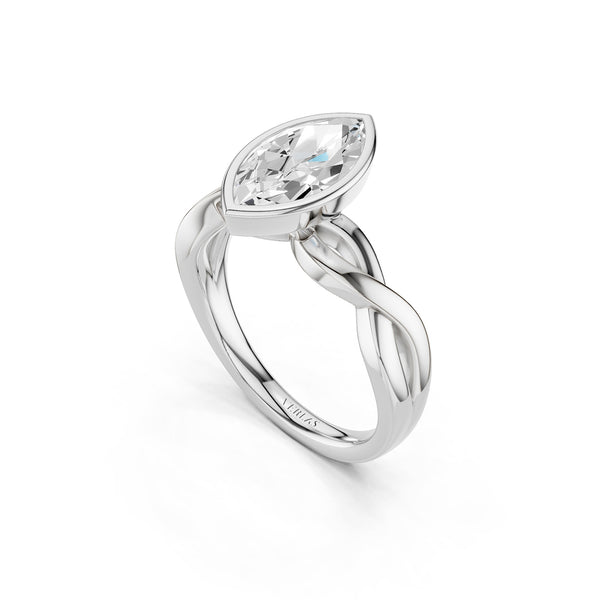 Twisted Bezel Marquise Diamond Ring