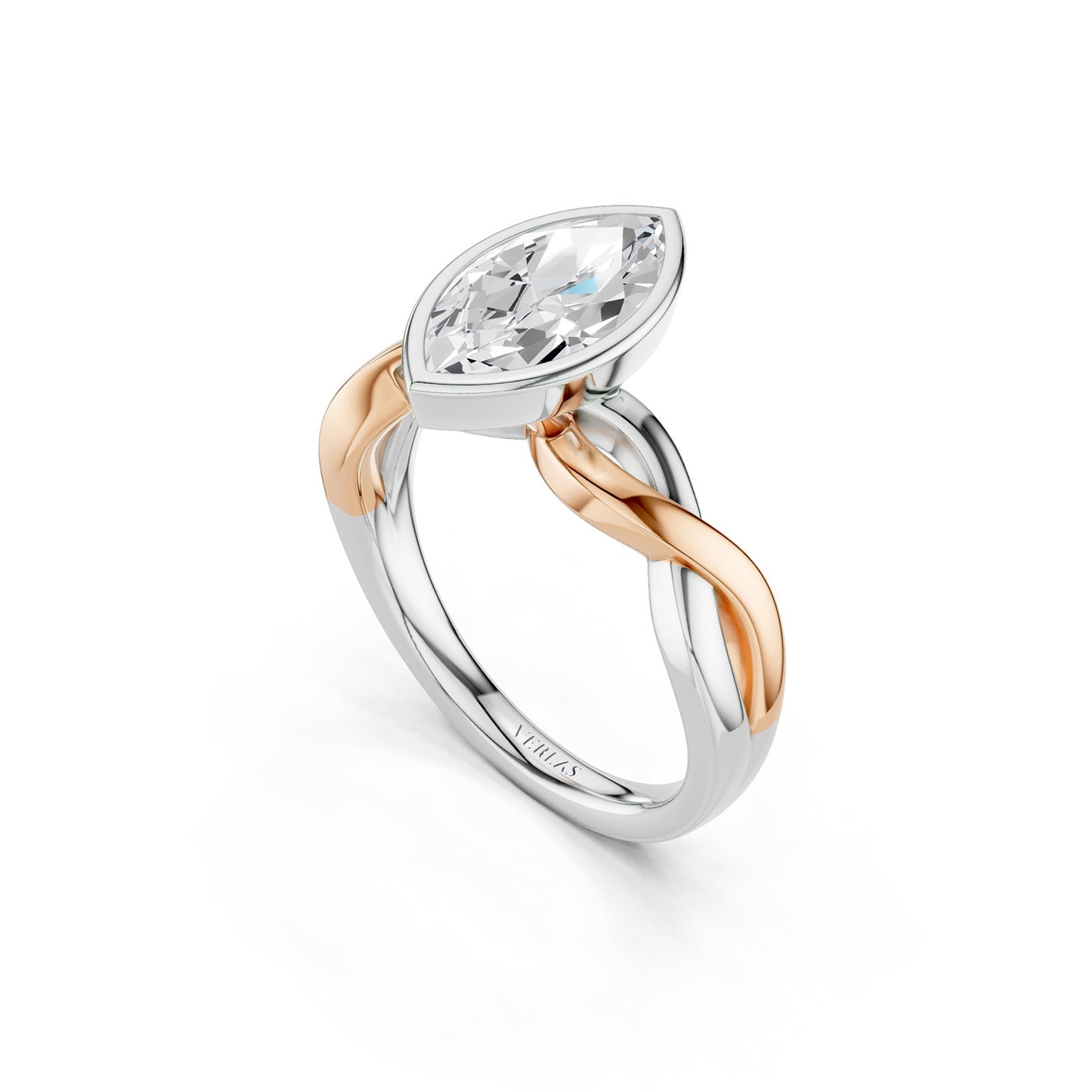 Twisted Bezel Marquise Diamond Ring