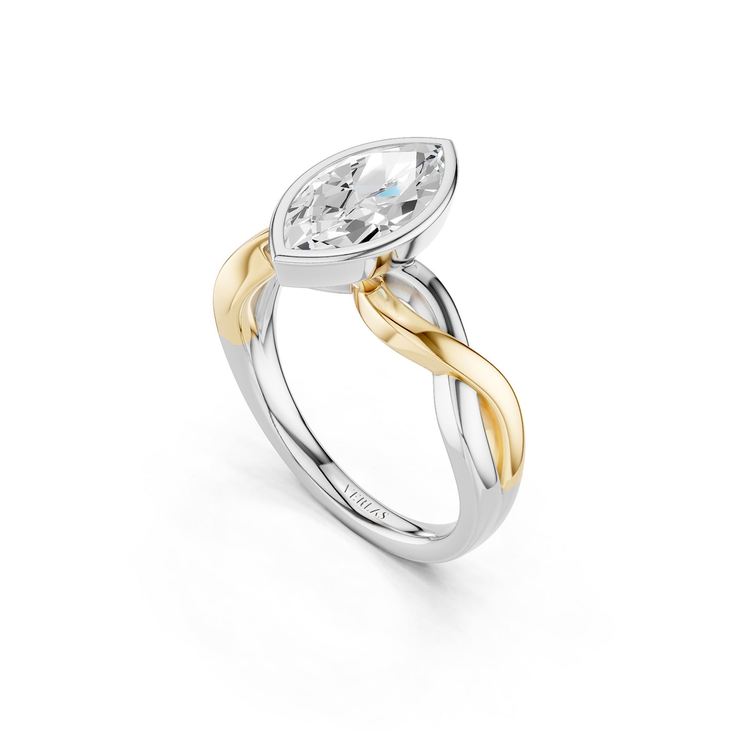 Twisted Bezel Marquise Diamond Ring