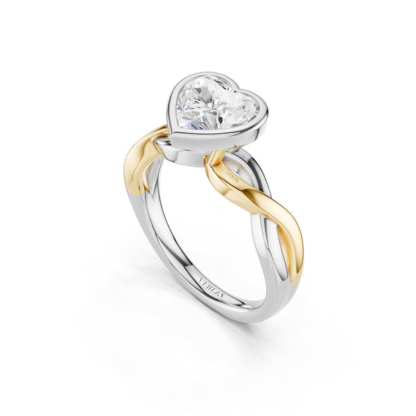 Twisted Bezel Heart Diamond Ring