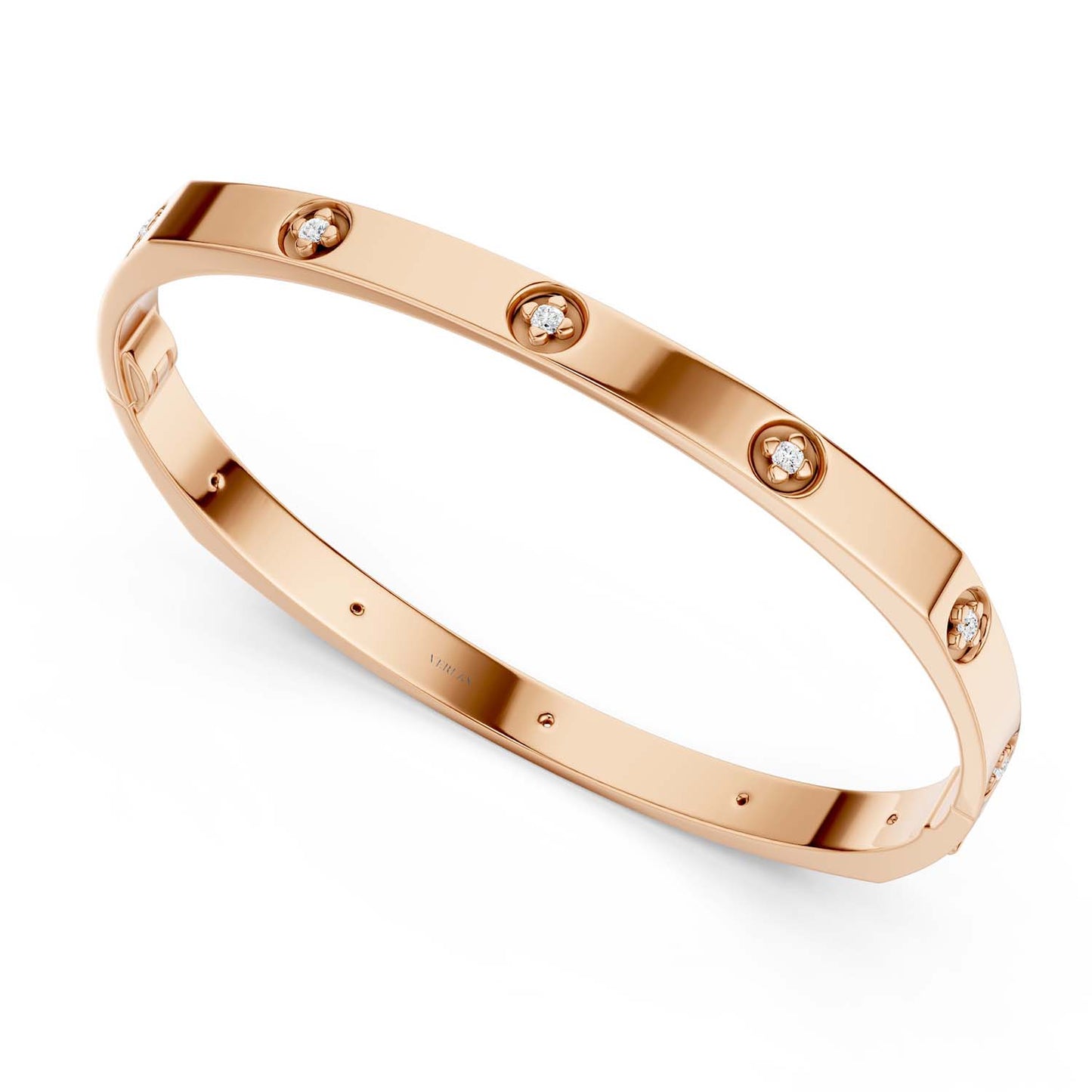 La Fleur 5mm 12-Diamonds Square Bangle