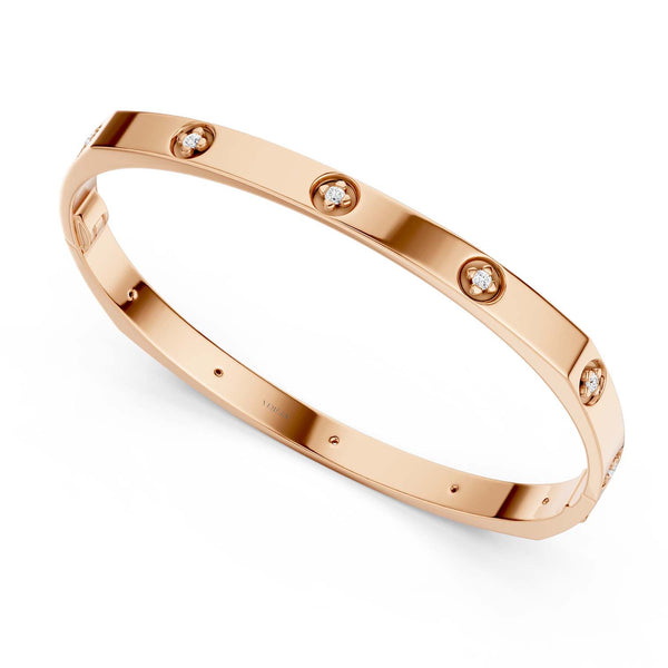 La Fleur 5mm 12-Diamonds Square Bangle