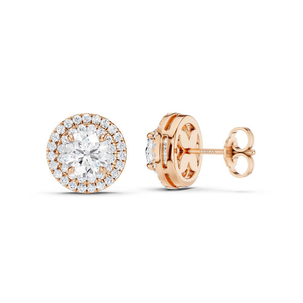 Quaint Double Halo Round Studs