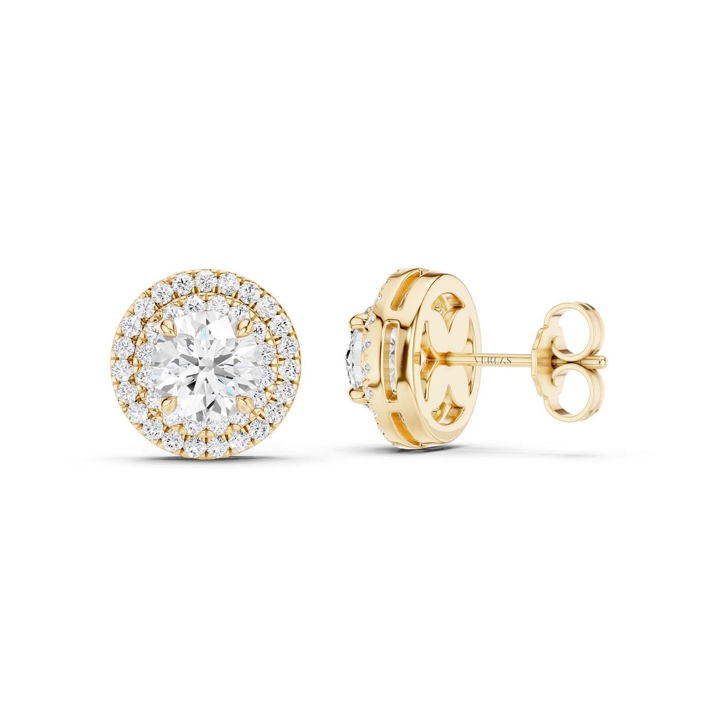 Quaint Double Halo Round Studs