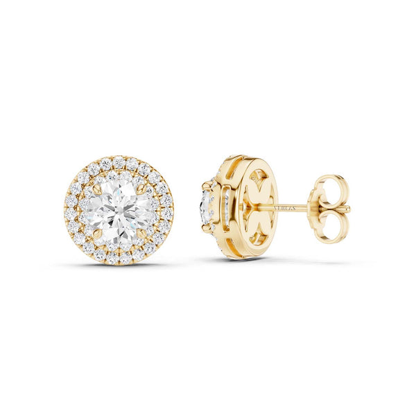 Quaint Double Halo Round Studs