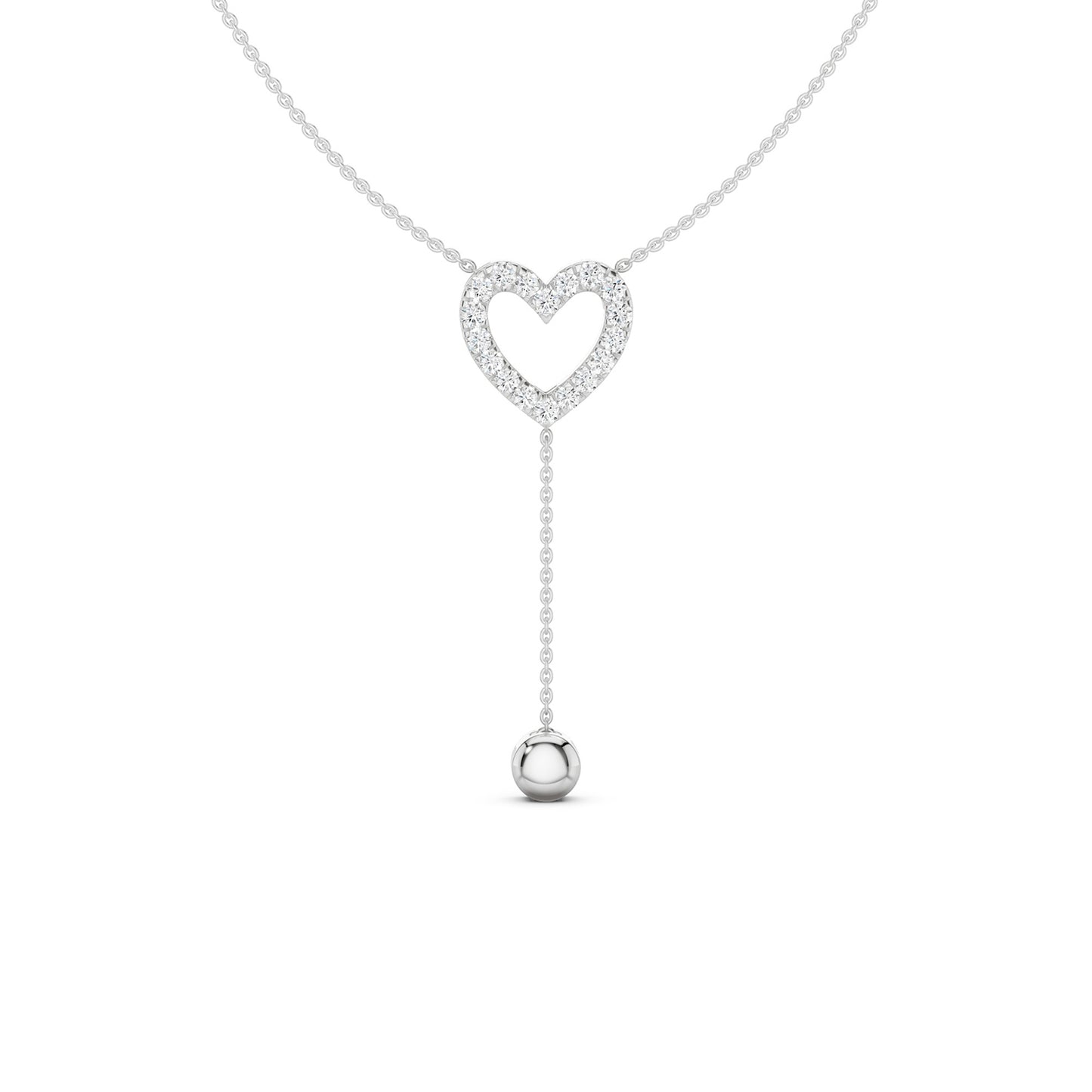 Silhouette Heart Drop Necklace