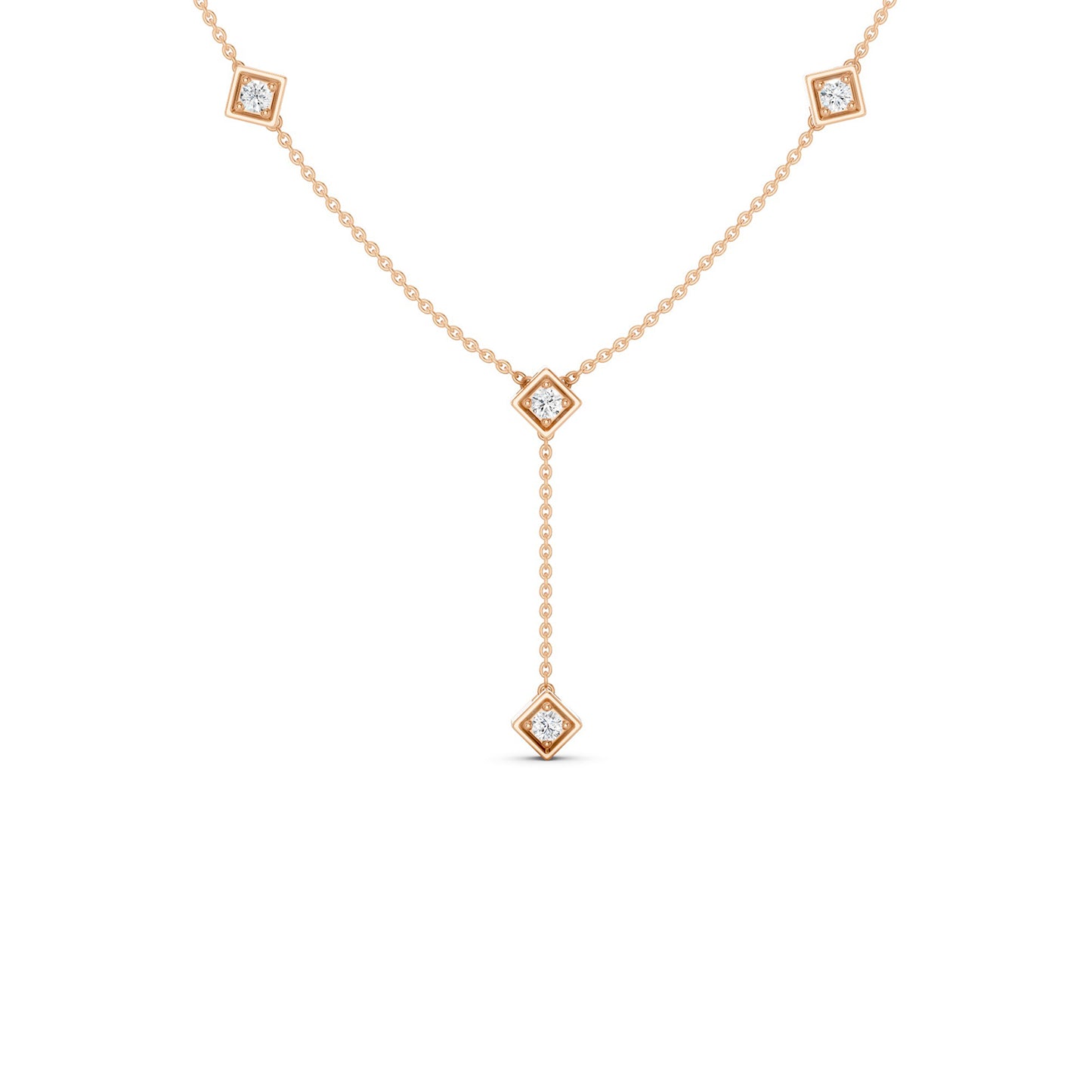 Cubic Stationed Y Necklace