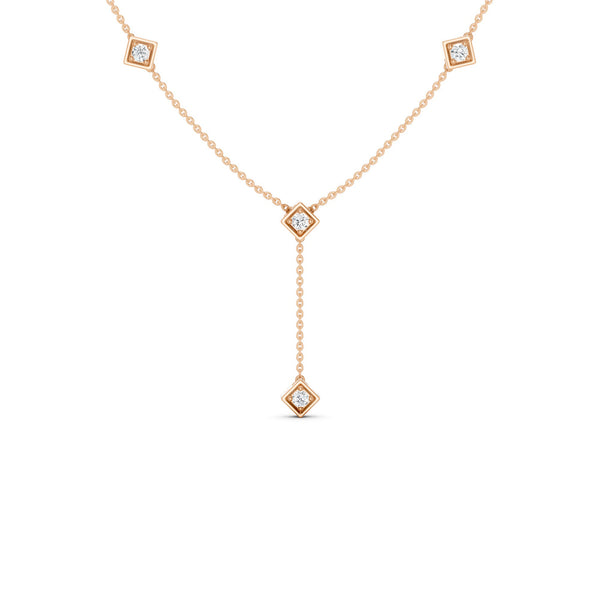 Cubic Stationed Y Necklace