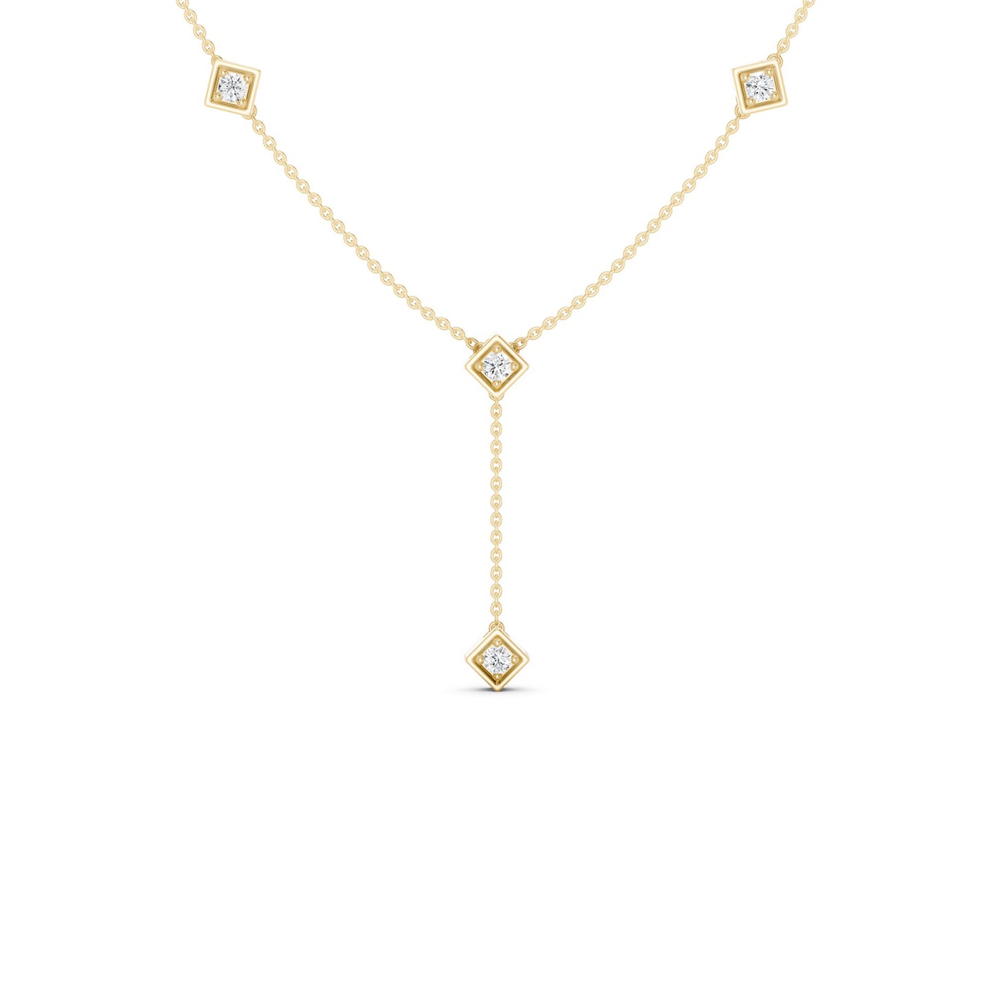 Cubic Stationed Y Necklace