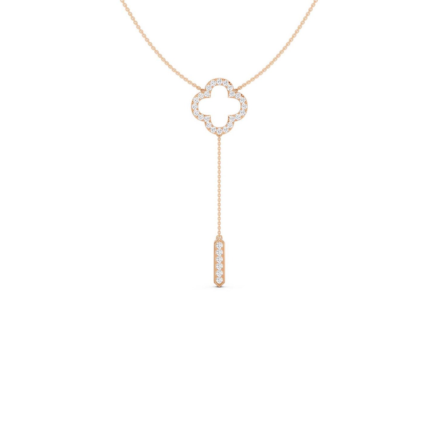 Silhouette Clover Drop Necklace