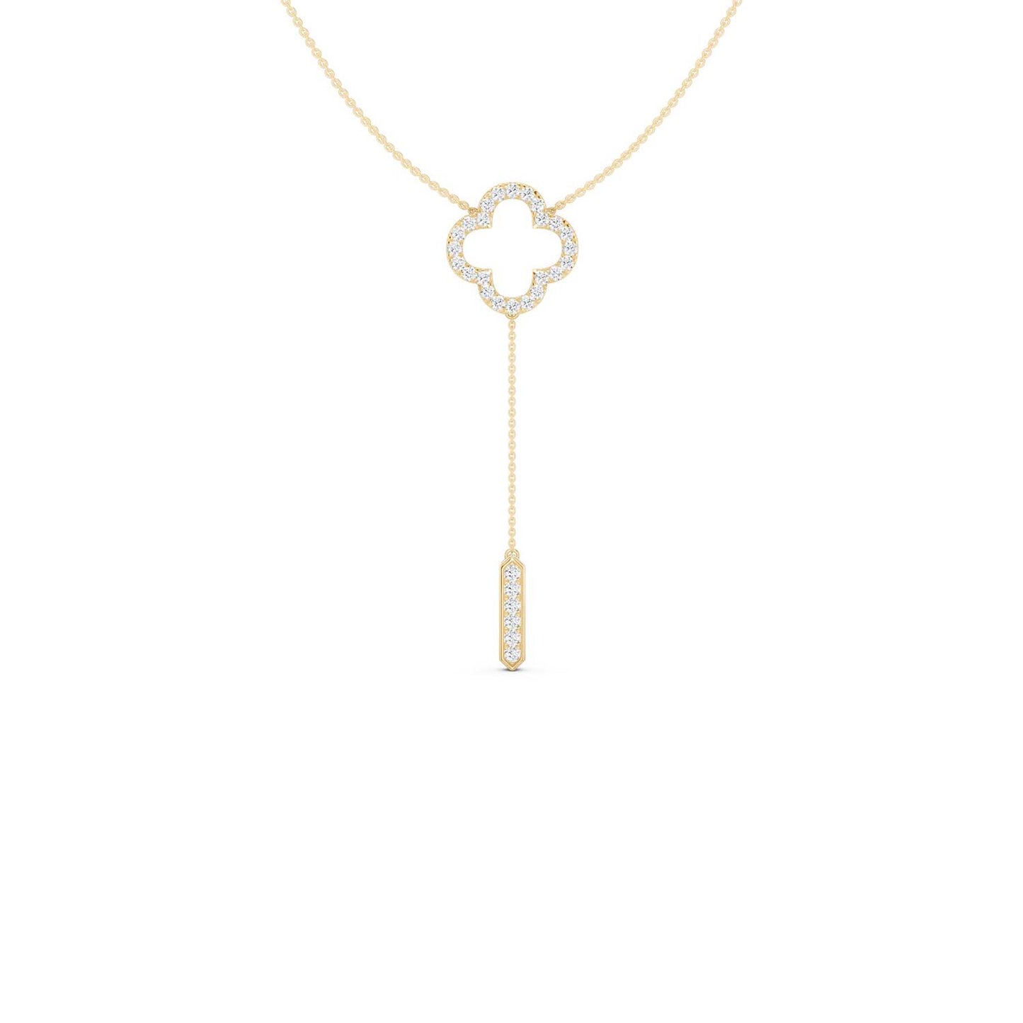 Silhouette Clover Drop Necklace