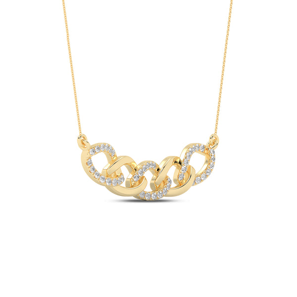 Alternating Diamond Cascade Link Necklace