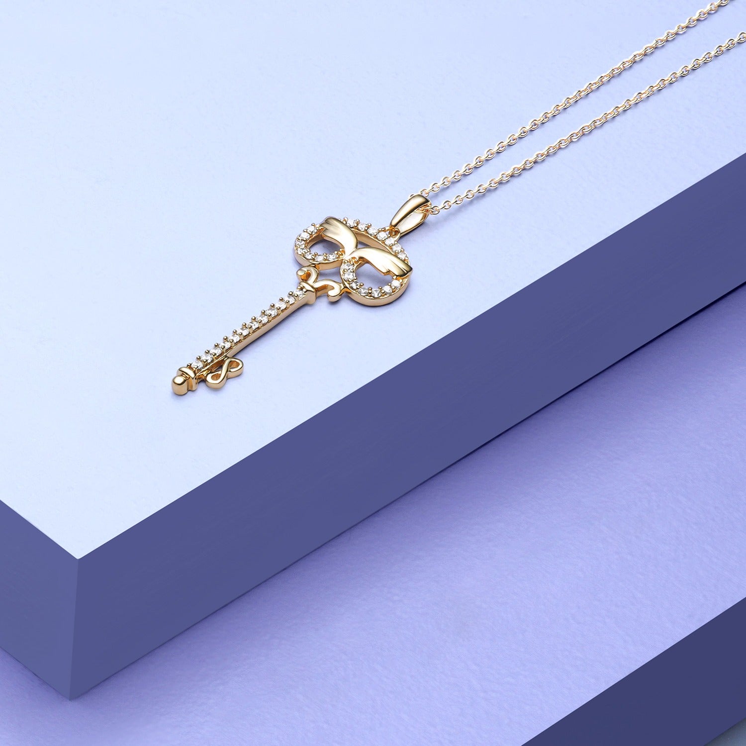 Angel Wings Key Necklace