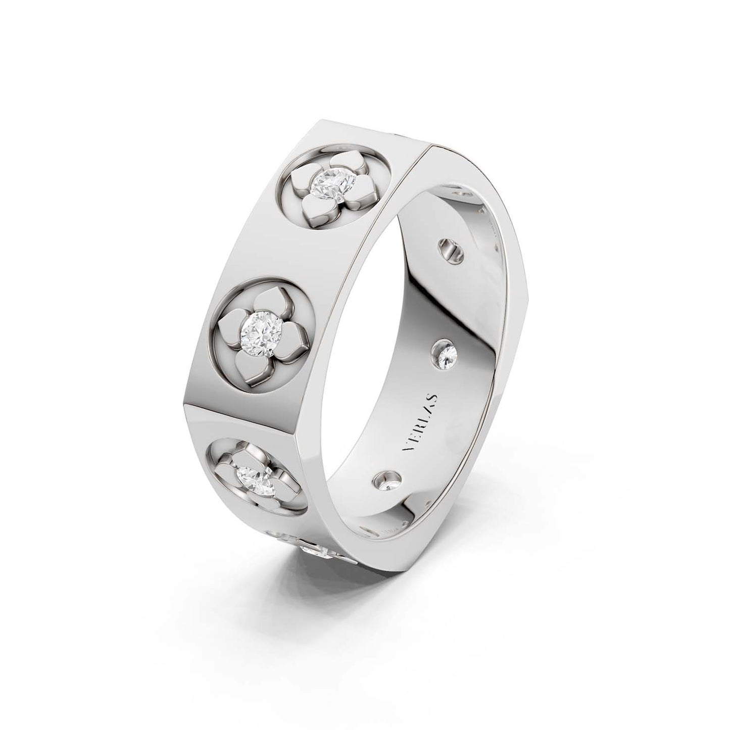 La Fleur 6.10mm 6-Diamonds Square Band