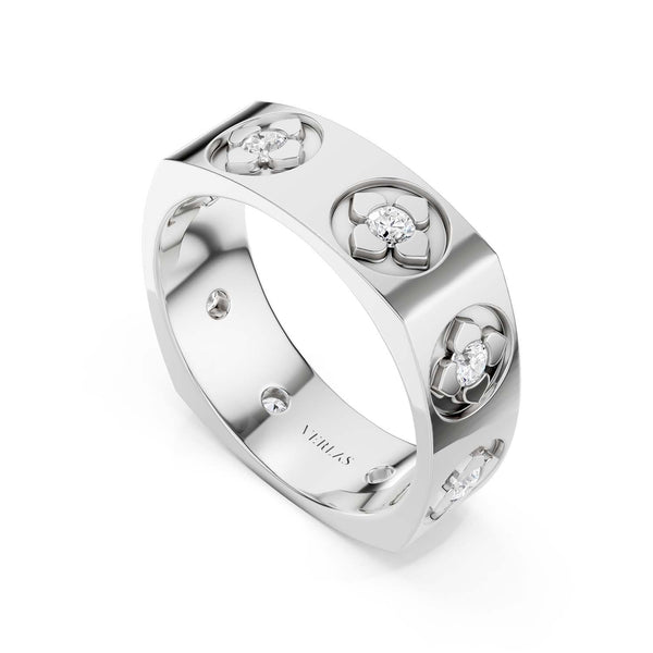 La Fleur 6.10mm 6-Diamonds Square Band
