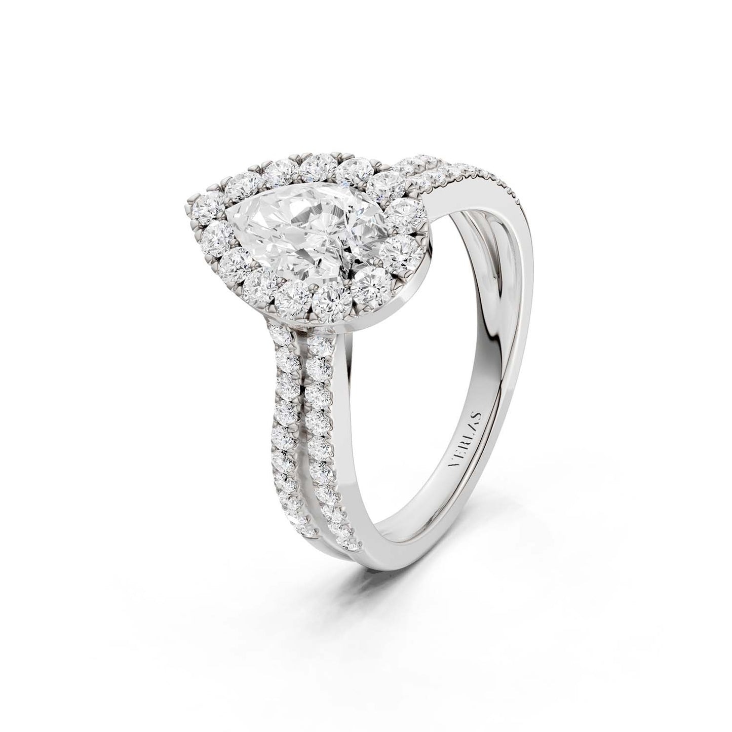 Unified Iconic Dewdrop Halo Ring