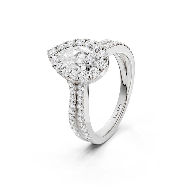 Unified Iconic Dewdrop Halo Ring