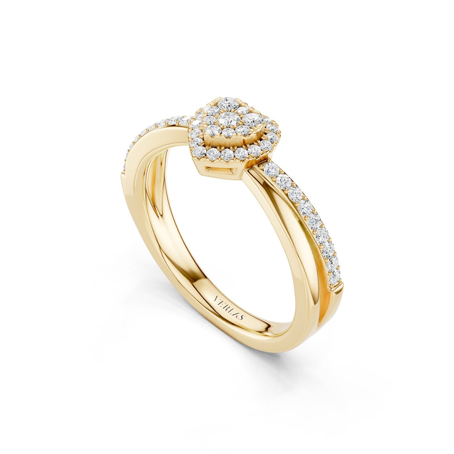 My Crossover Heart Halo Ring