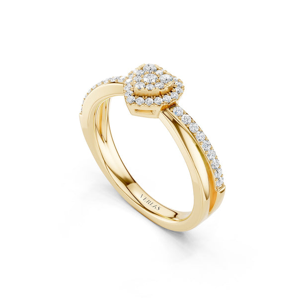 My Crossover Heart Halo Ring